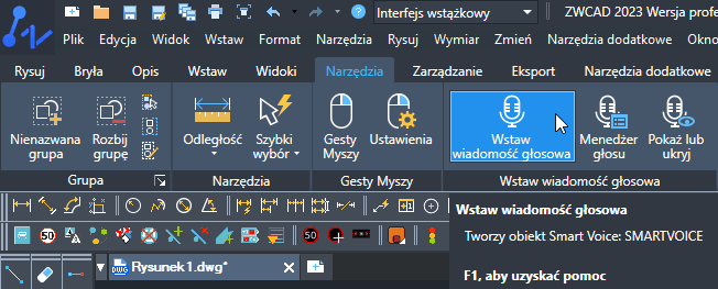 SmartVoice menu wstazka