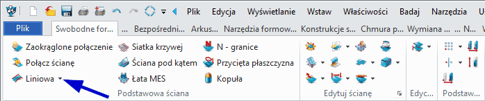 menu powierzchnia liniowa