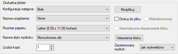 opcja drukarka ploter