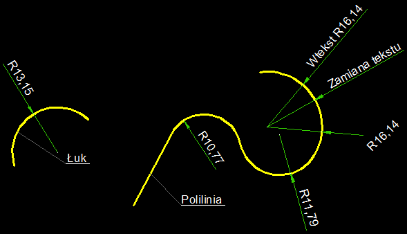 wymiarowanie promienia