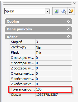 tolerancja dopasowania splajna