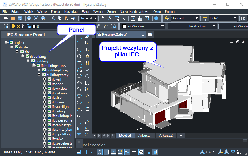 wczytanie pliku ifc