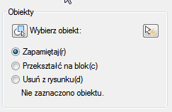 wybor obiektow do bloku