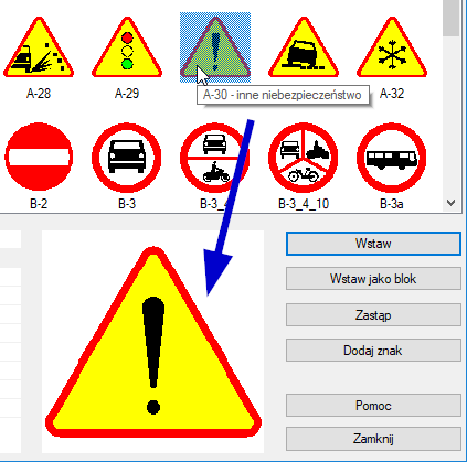 podglad znaku drogowego