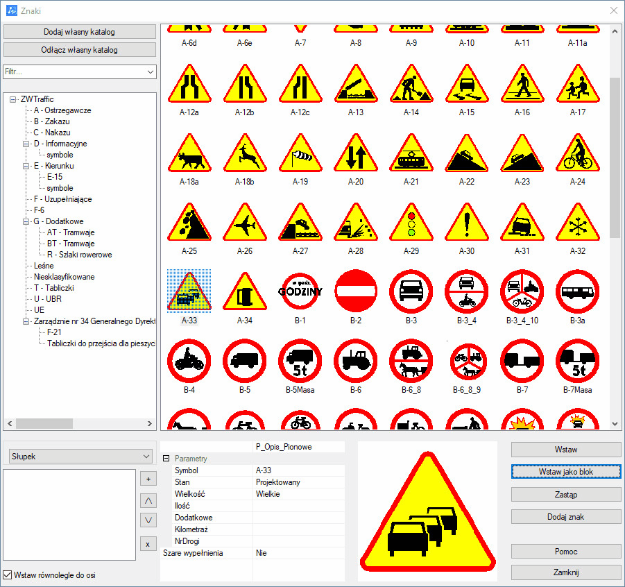 znaki drogowe dwg cad