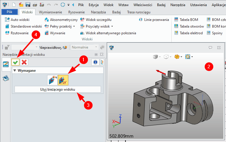 Orientacja modelu 3d