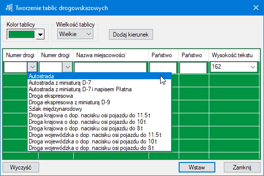 dodanie kategoriii numeru drogi zwtraffic