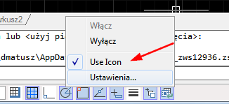 ikony lub napisy zwcad