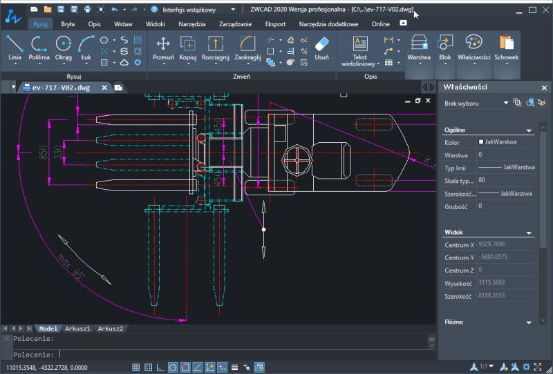 zwcad 2020 rysunek