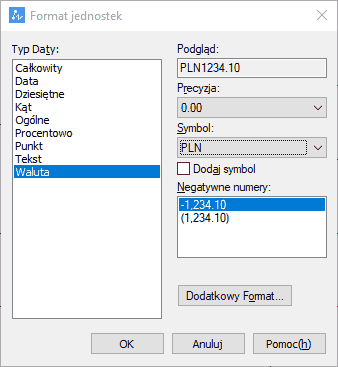 formatowanie komorki cad