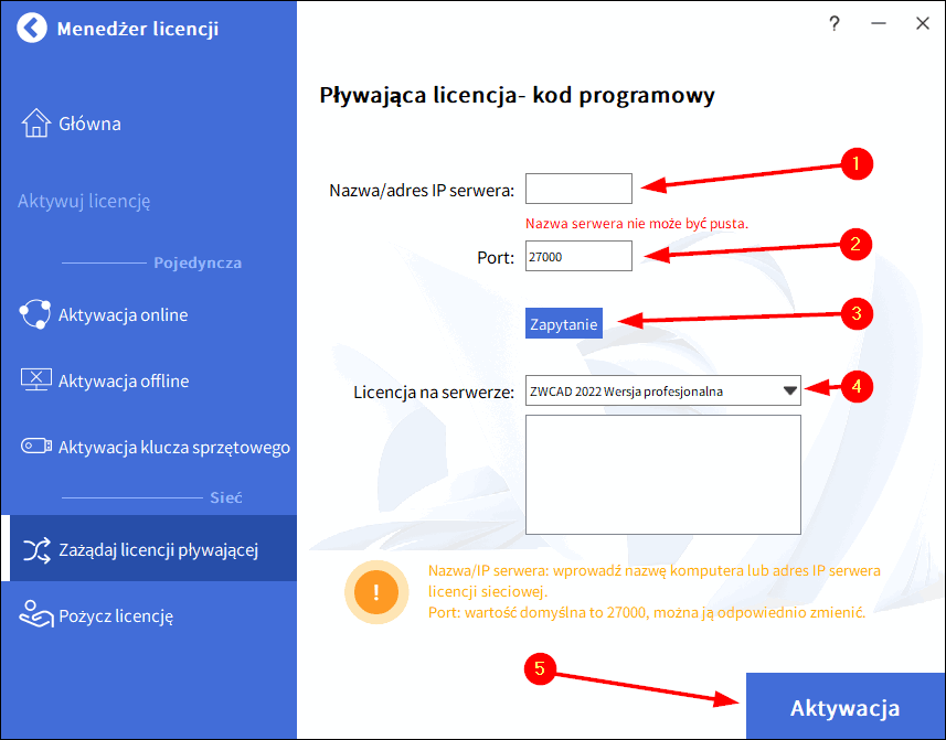 licencja sieciowa zwcad