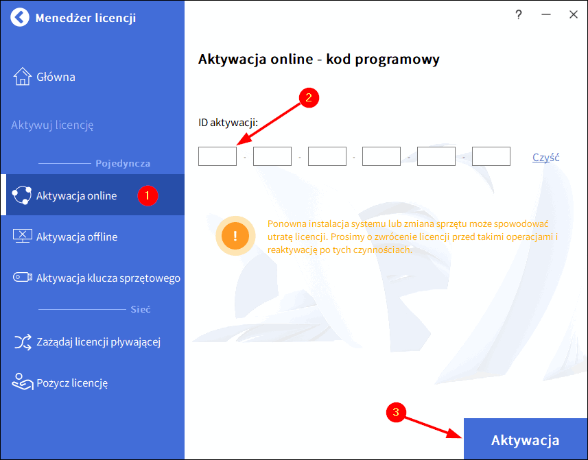 aktywacja online