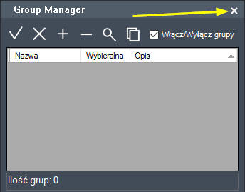 zamkniecie panelu group manager