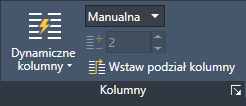 dynamiczne kolumny tekstu w zwcad 2024