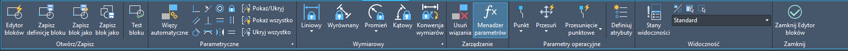 Parametryzacja podczas edycji bloku