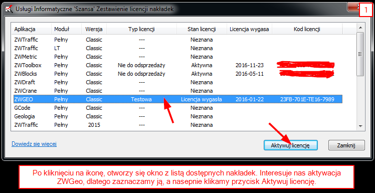 Aktywuj ZWGeo Classic 1