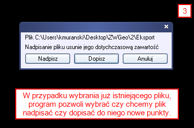 Eksportuj współrzędne punktów do pliku tekstowego 3