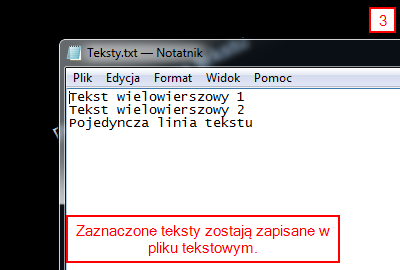 Zapisz teksty w pliku txt 3