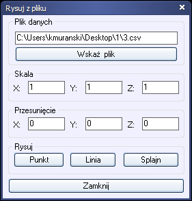 Rysuj na podstawie współrzędnych z pliku csv 3