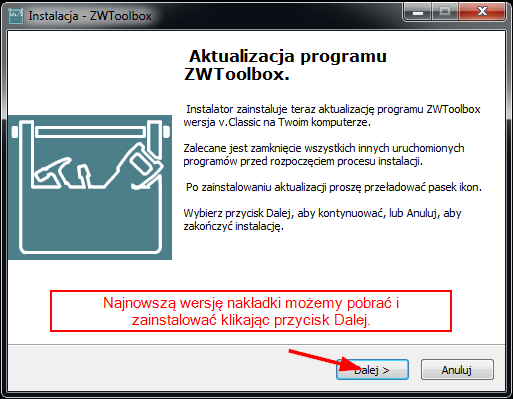 Sprawdź dostępność aktualizacji ZWToolbox Classic 1