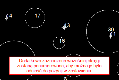 Stwórz zestawienie współrzędnych punktów okręgów i bloków 4