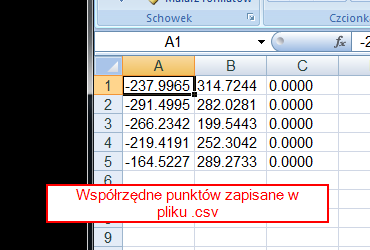 Zapisz wskazane współrzędne w pliku csv 3