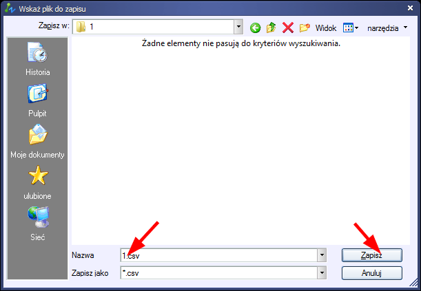 Zapisz współrzędne elementów w pliku csv 2