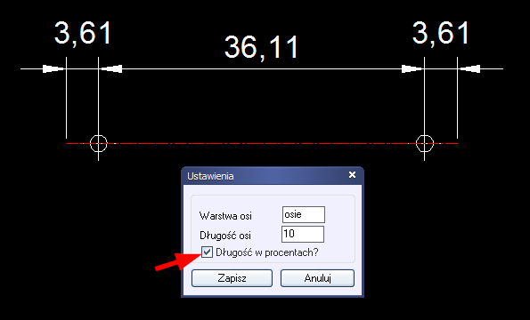 Zmień ustawienia rysowania osi 1