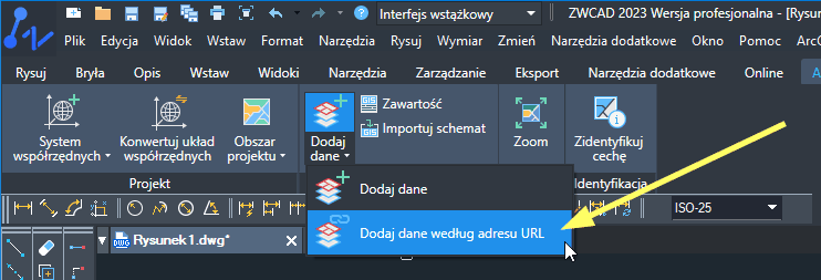 arc gis dodanie wlasnej mapy przez url