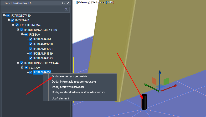 Dodawanie geometrii do struktury IFC Dodawanie geometrii do struktury IFC