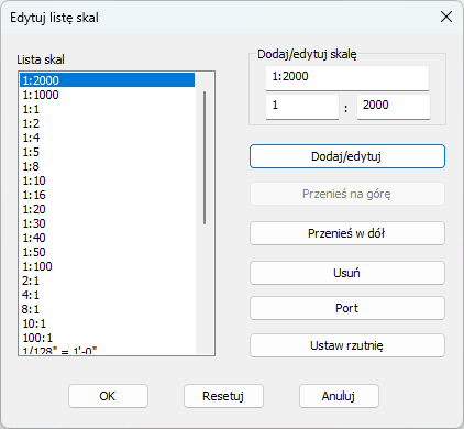 Edytuj listę skal w ZWCADzie Edytuj listę skal w ZWCADzie