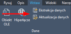 Narzędzie ekstrakcji danych we wstążce