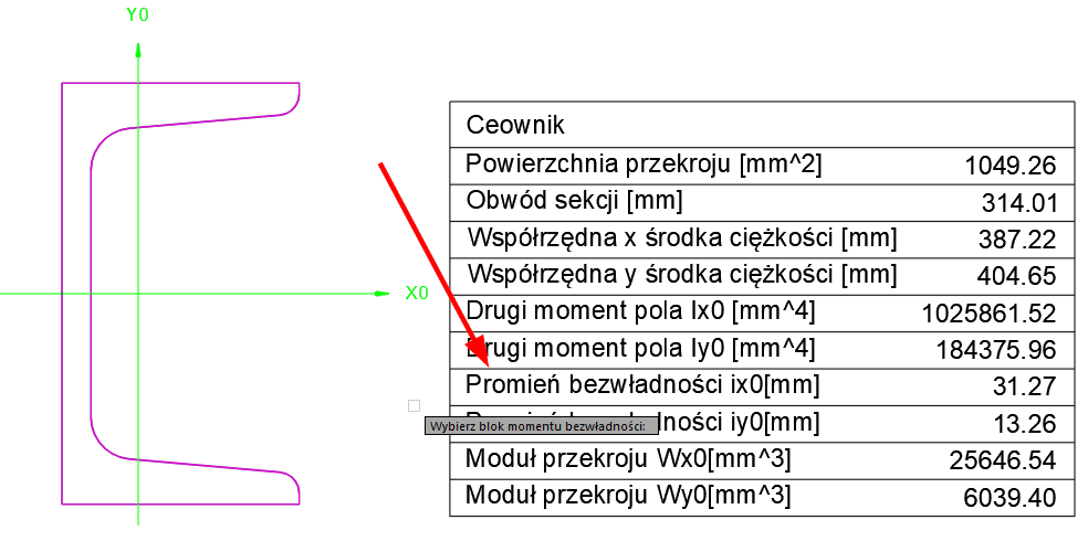 Tabela potrzebna do obliczeń wytrzymałościowe Tabela potrzebna do obliczeń wytrzymałościowe