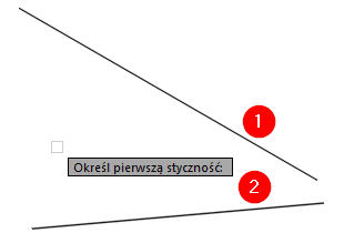 Rysowanie okręgu stycznego do linii