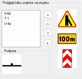 Podgląd znaku na słupku w aplikacji ZWTraffic