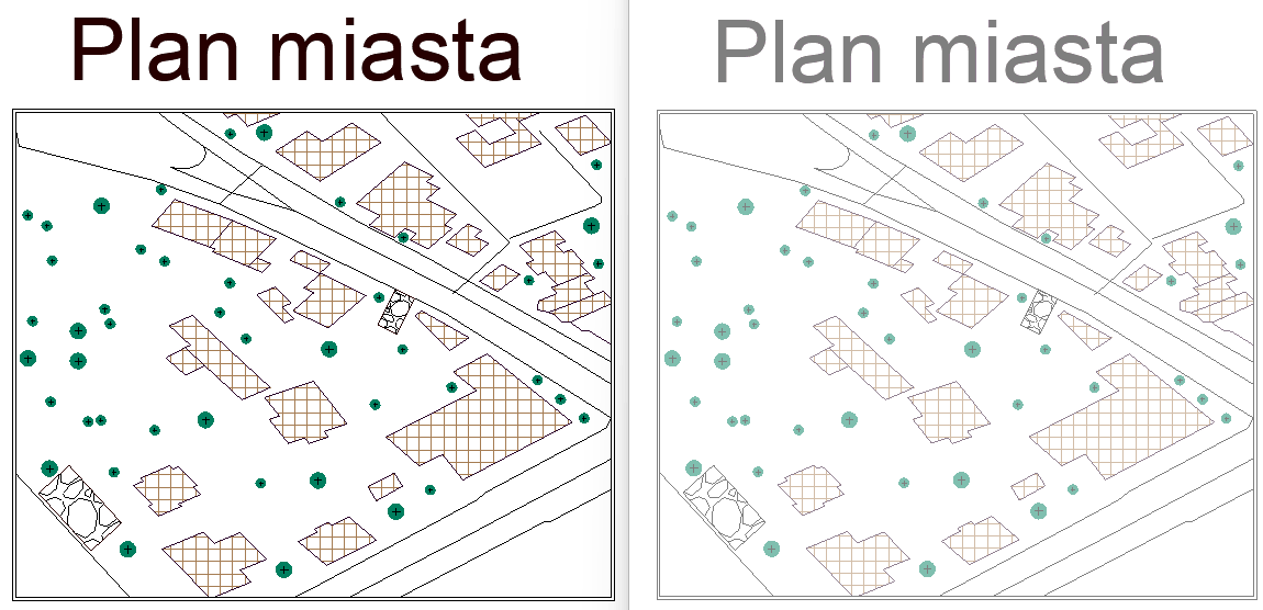 Porównanie rysunku oraz xrefa w ZWCADzie 2025