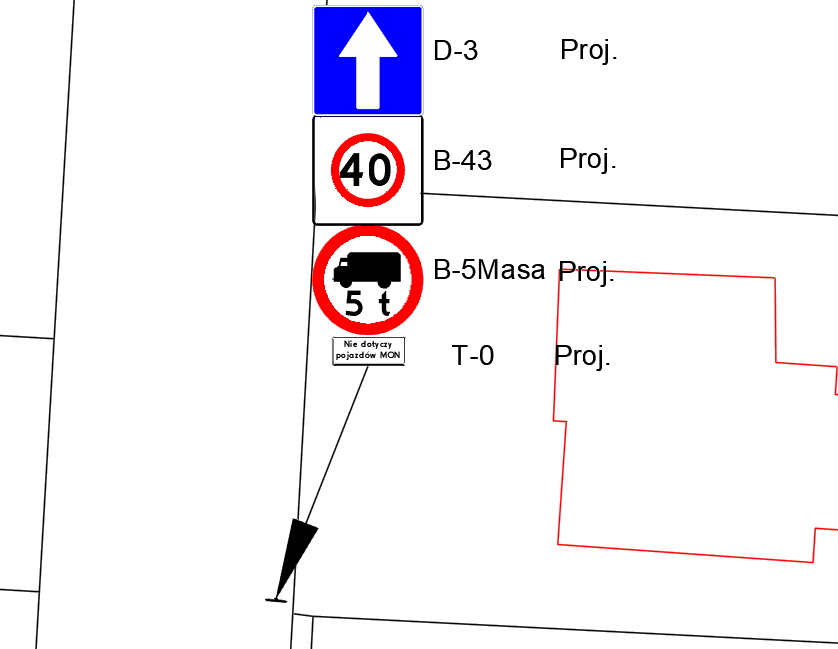 Gotowy znak z przeskalowaną tabliczką