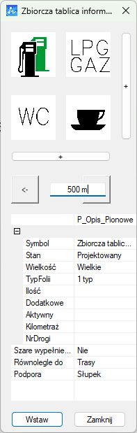 Przygotowana tablica informacyjna za pomocą aplikacji ZWTraffic