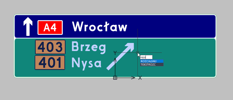 Użycie funkcji ROZCIĄGANIE na szablonie znaku Użycie funkcji ROZCIĄGANIE na szablonie znaku