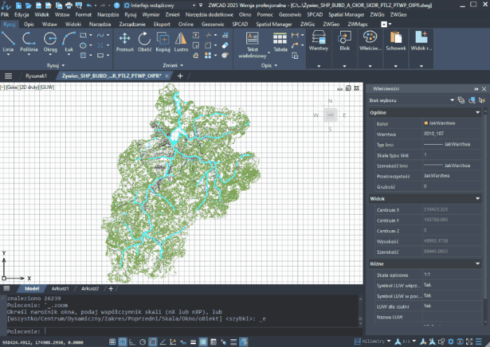 Import SHP poprzez nakładkę ZWGeo Import SHP poprzez nakładkę ZWGeo