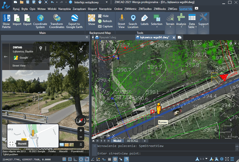 Google Street View w Spatial Managerze Google Street View w Spatial Managerze