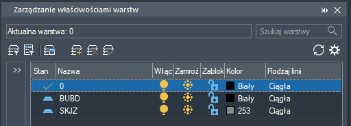 Bazowe warstwy na rysunku CAD Bazowe warstwy na rysunku CAD