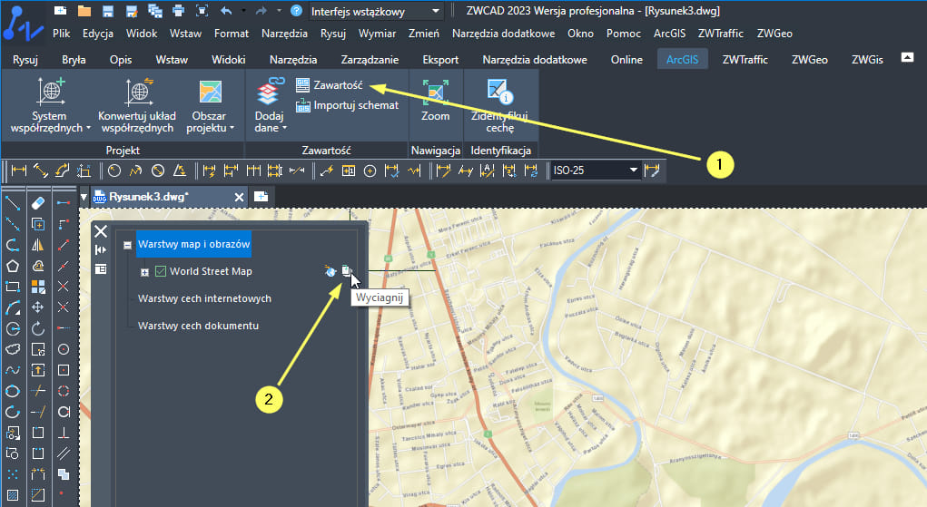 Wyciąganie danych z map esri