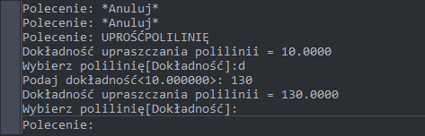 zmiana dokladnosci upraszczania polilinii