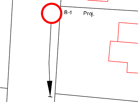 Znak B-1 w rysunku CAD