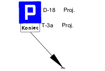 Znak zrobiony w rysunku CAD dzięki ZWTraffikowi