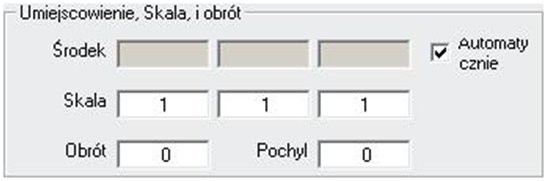 umiejscowienie skala obrot
