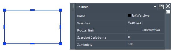 Przykład polilinii w programie ZWCAD