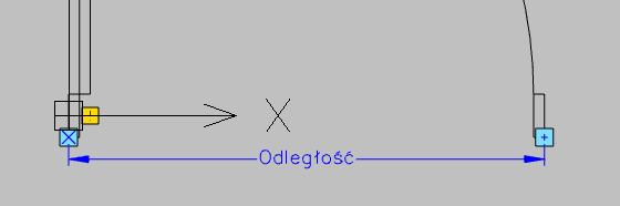 Parametr skalowania drzwi na rysunku CAD