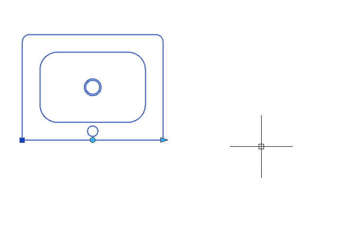 Gotowy blok parametryczny umywalki na rysunku CAD